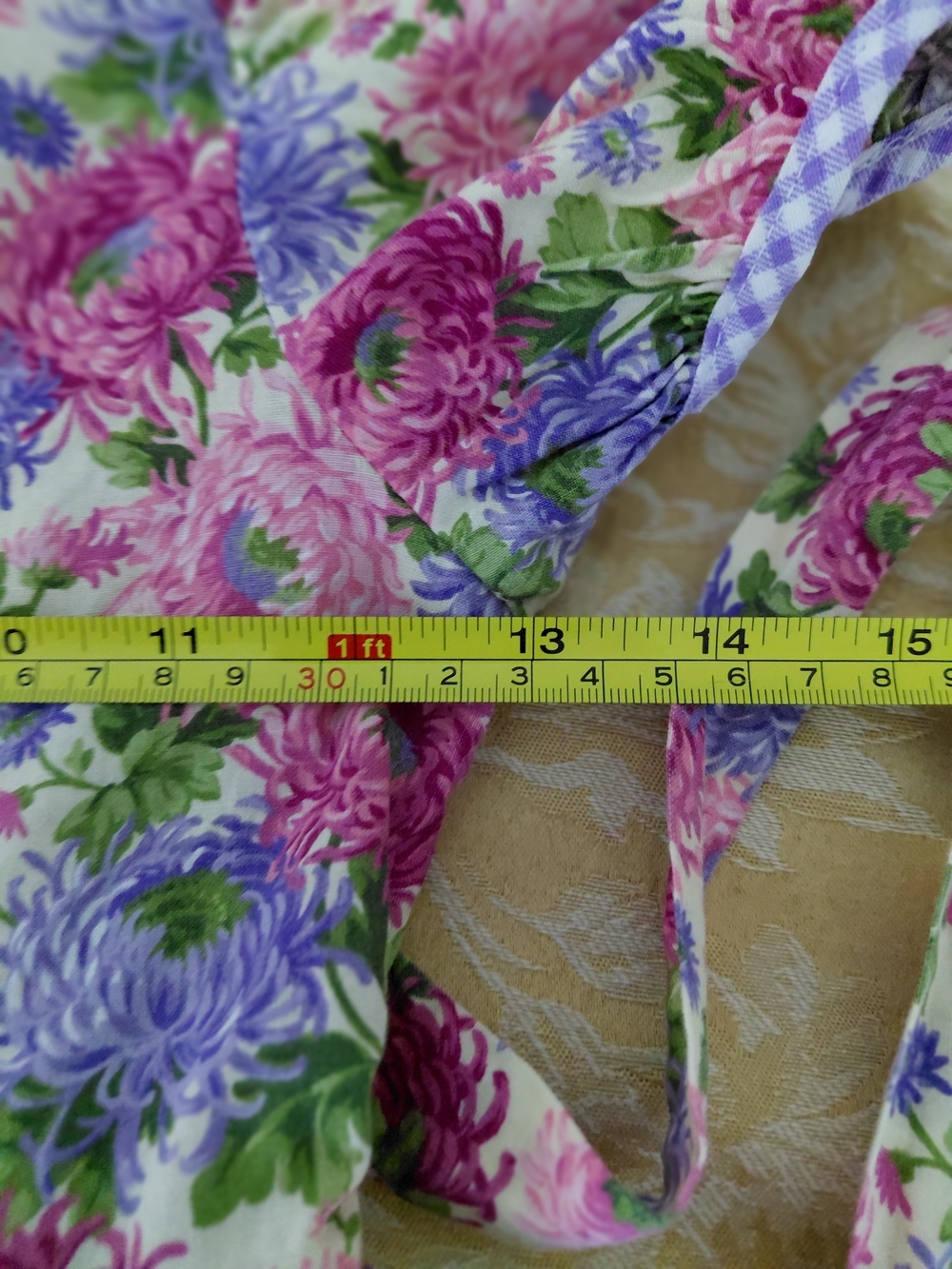 Vintage Girls Floral Dress Size 6 | Pink Purple Cottagecore Tie Back - Picture 14 of 15